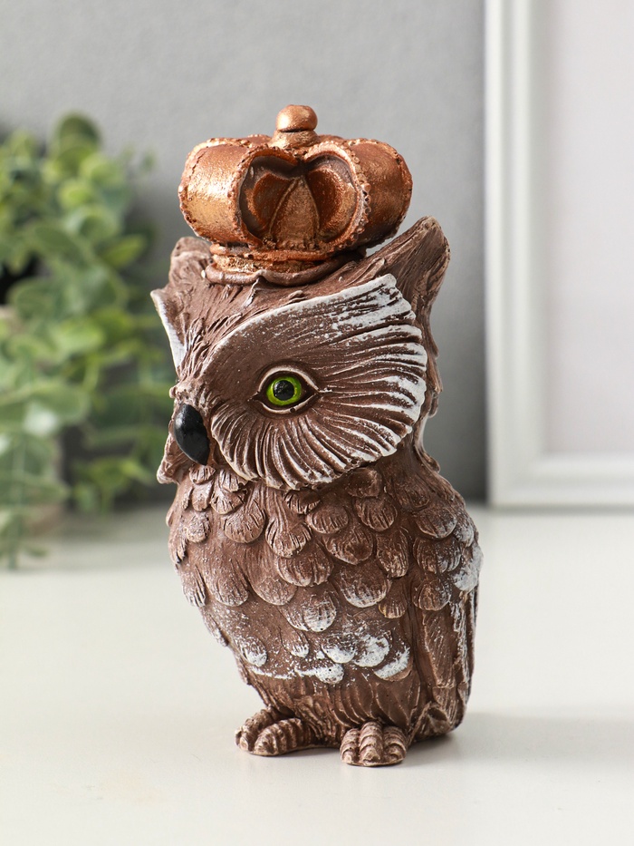 Фигурка гипс «Сова Императорская», 15×8×6 см, коричневый