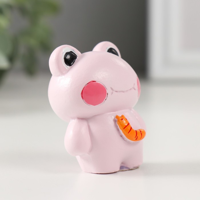 Фигурка полистоун «Лягушка с гусеницей», 2.5×3.5×5 см, МИКС