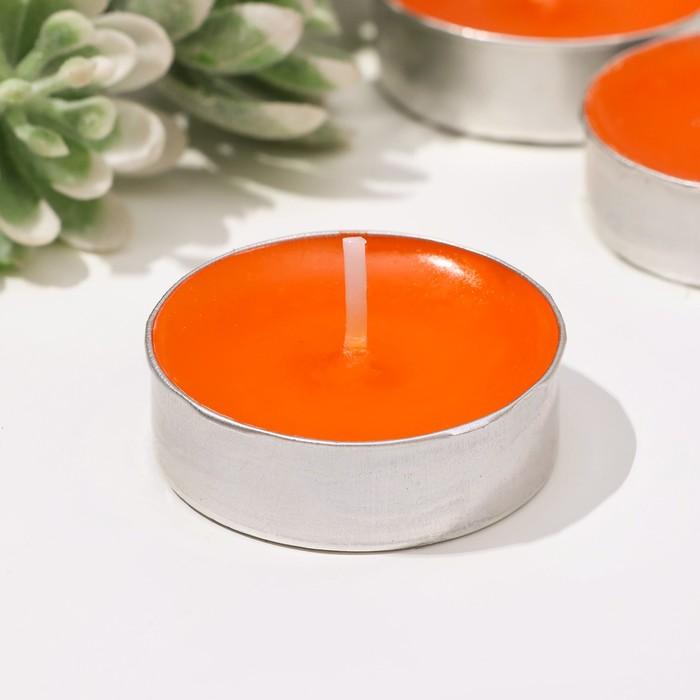 Набор свечей ароматических чайных, 6 шт., апельсин