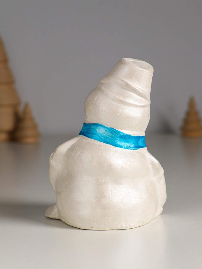 Фигурка гипс «Снеговик», 10×6 см, перламутр