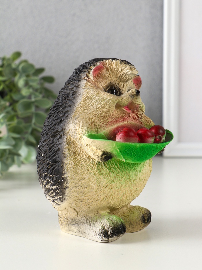 Копилка для денег «Ежик с ягодами», гипс, 14.5×10×11.5 см