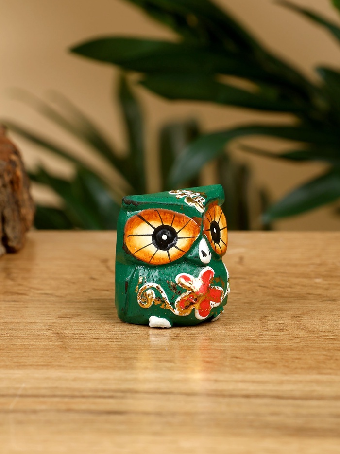 Набор сувенирный «Совята», h=4 см, h=3 см, h=2 см, дерево, зелёный