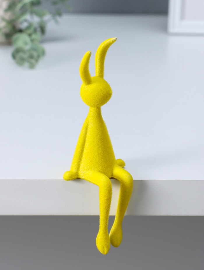 Фигурка настольная «Зайчик», жёлтый, на полку, 5×5.5×15 см