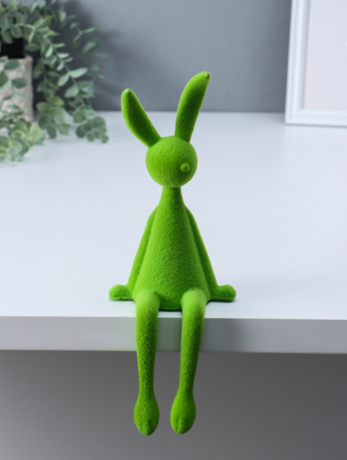 Фигура настольная «Зайчик», зелёный, на полку, 9×10×28 см