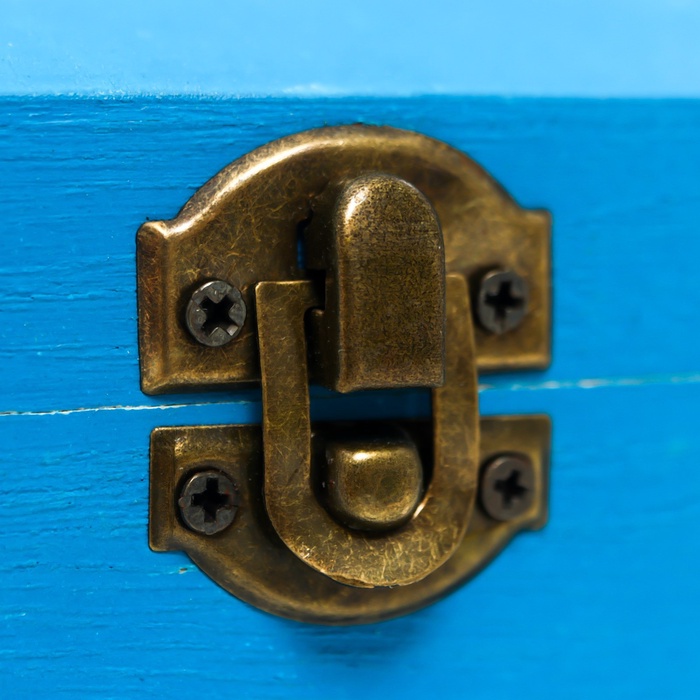 УЦЕНКА Шкатулка для украшений дерево «Сундучок», синяя, 8×8×12 см