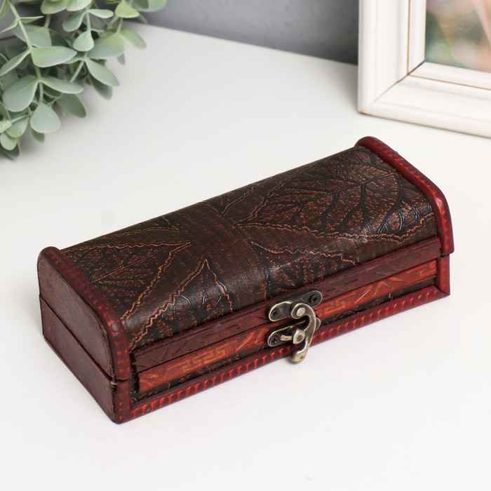 Шкатулка - купюрница «Листья», дерево, 17.6×7.5×6 см