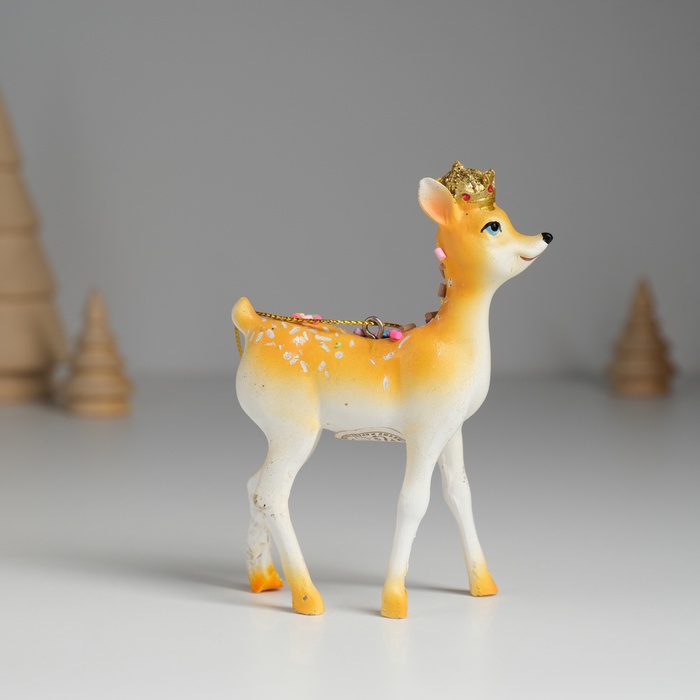 Фигурка - подвеска «Олень в короне, с посыпкой», ёлочная игрушка, 7.5×3.5×10.5 см
