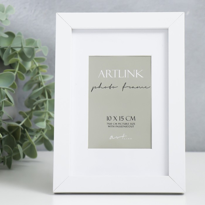 Фоторамка для фото 10×15 см Ellis, МДФ, с паспарту, белый