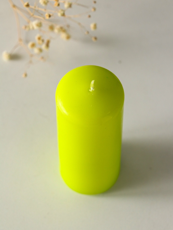 Свеча - цилиндр, 4×12 см, 15 ч, фисташковая