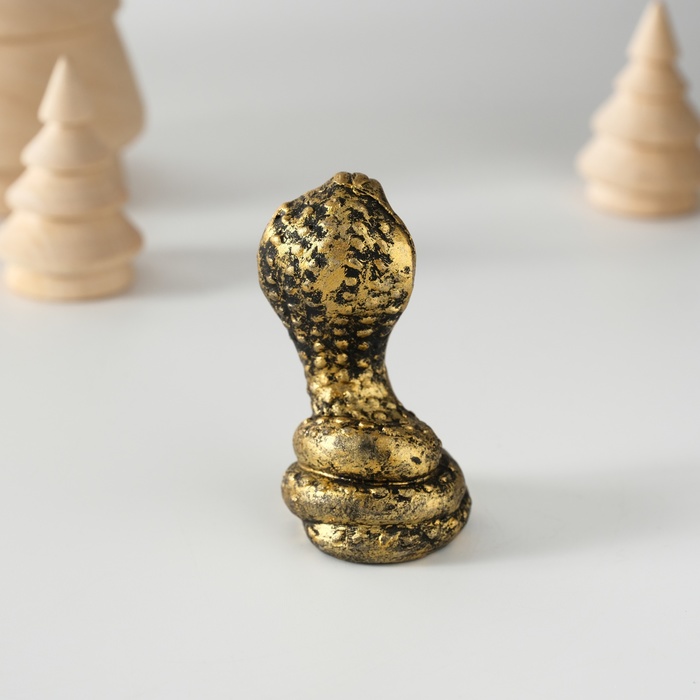 Фигурка полистоун «Кобра», чёрно-золотая, 4.3×6 см