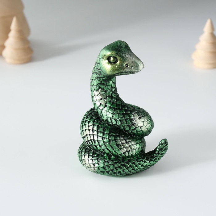 Фигурка полистоун «Змейка с сиянием», 6×6×10 см, МИКС