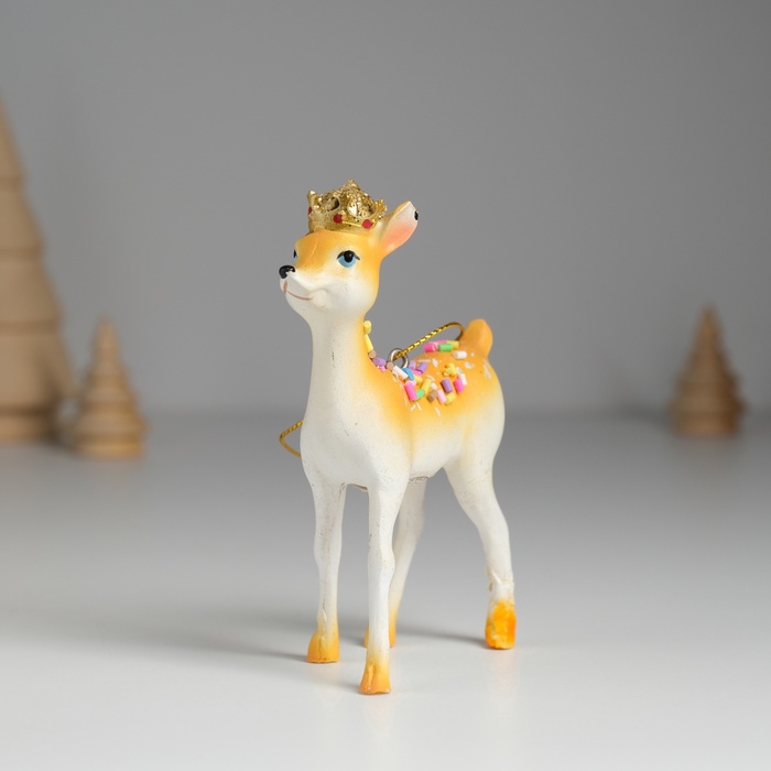 Фигурка - подвеска «Олень в короне, с посыпкой», ёлочная игрушка, 7.5×3.5×10.5 см
