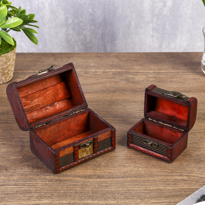 Набор шкатулок для украшений «Сундучок. Песочные часы», дерево, 2 шт.