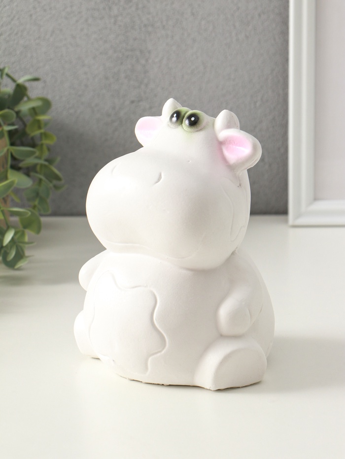 Копилка для денег «Корова», гипс, 19 см, белая