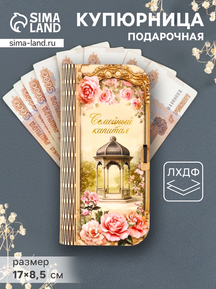 Купюрница подарочная «Семейный капитал», 17×8.5 см