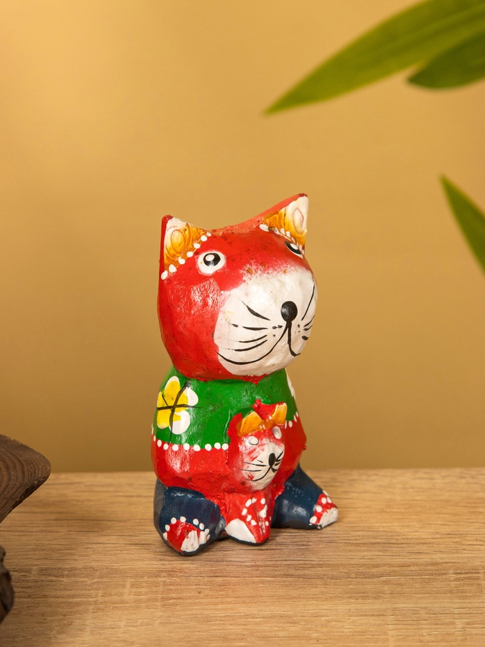 Сувенир интерьерный «Котики», 5×5×8 см, дерево, красный