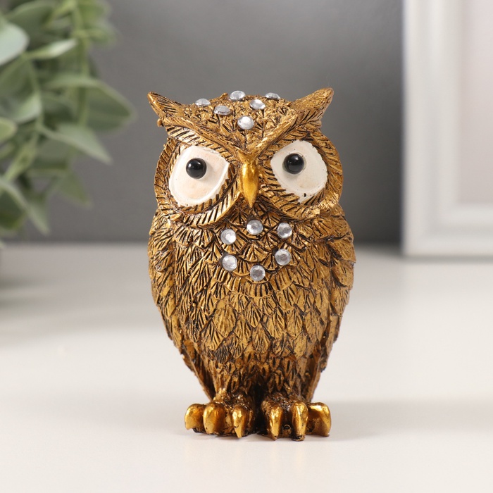 Фигурка полистоун «Филин кофейный», стразы, 8.5×5.3×4.3 см