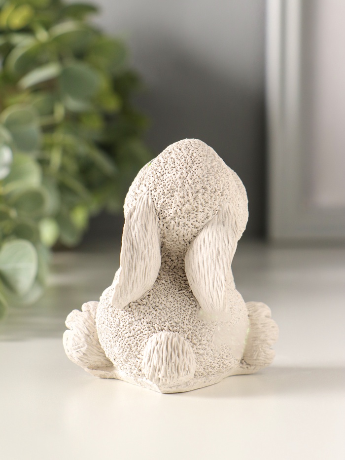 Фигурка гипс «Кролик сидит», 7×5×6.5 см, серый