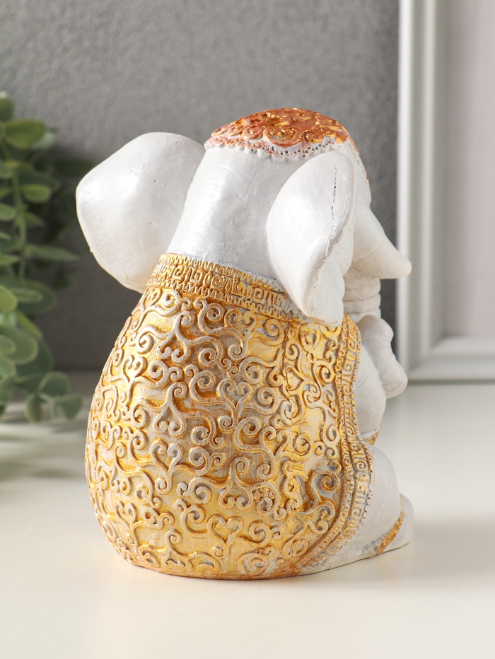 Фигурка гипс «Слон Индийский», 15×12×11 см, серый с росписью