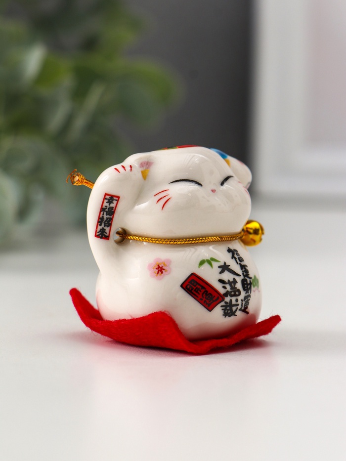Набор фигурок керамика «Манэки-нэко - пухлые щёчки», 5 шт., 4.5×3.8×4.6 см