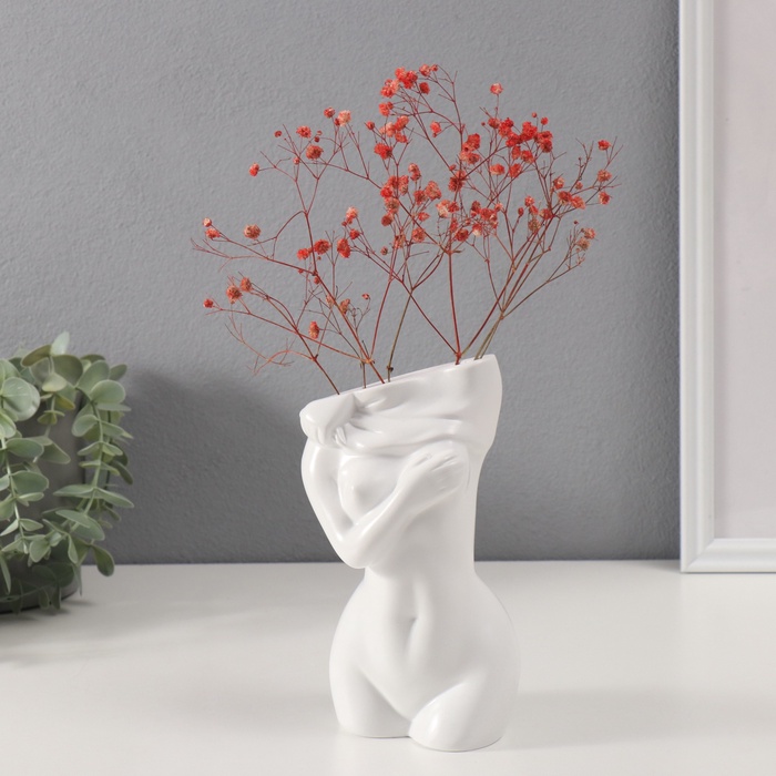 Фигурка - подставка для мелочей «Скульптура. Женское тело», вазон полистоун, 9.9×18.6 см