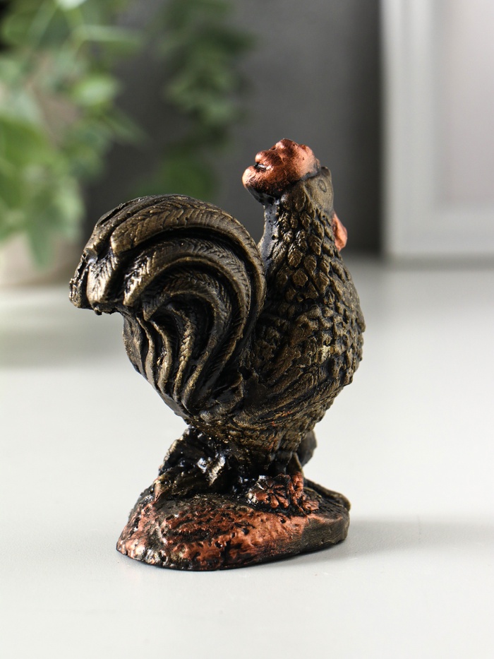Фигурка гипс «Золотой петух», 9.7×8×5 см