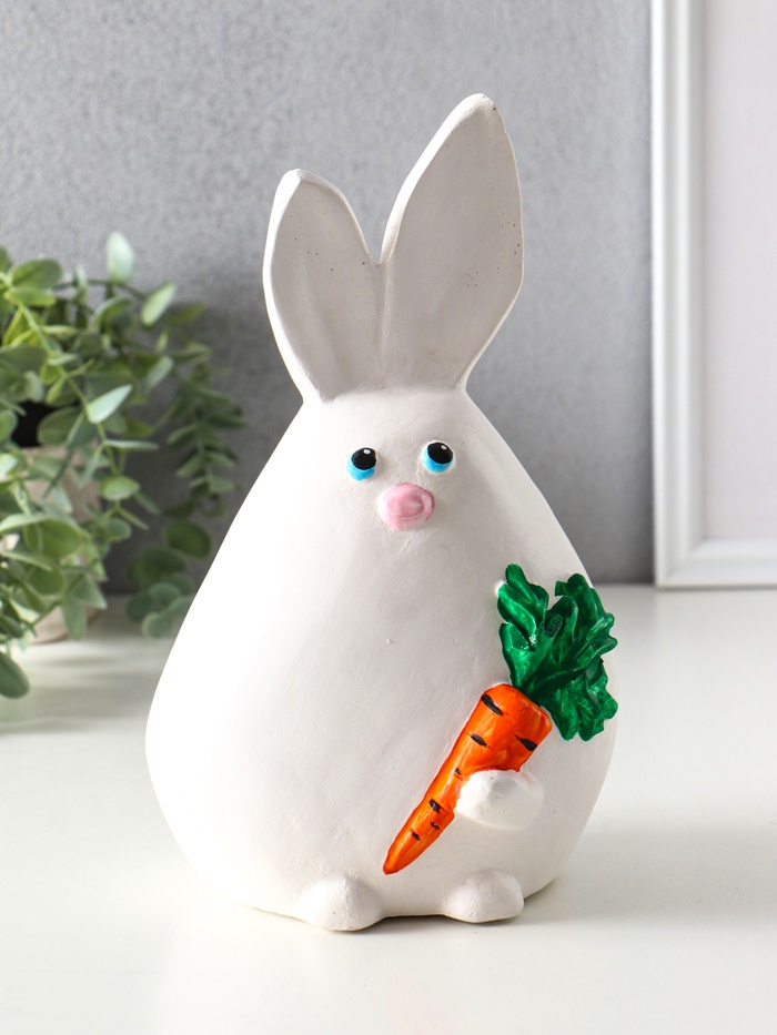 Копилка для денег «Кролик», гипс, 25×15×13.5 см, белый