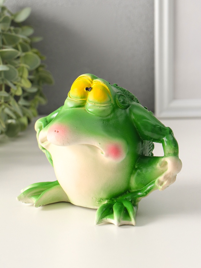 Копилка для денег «Лягушка», гипс, 11.5×17×12 см