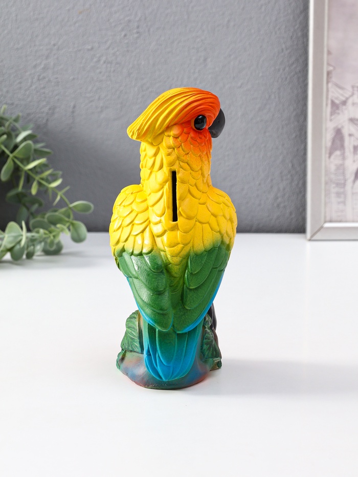 Копилка для денег «Попугай», гипс, цветной, 21×8.5×9.5 см