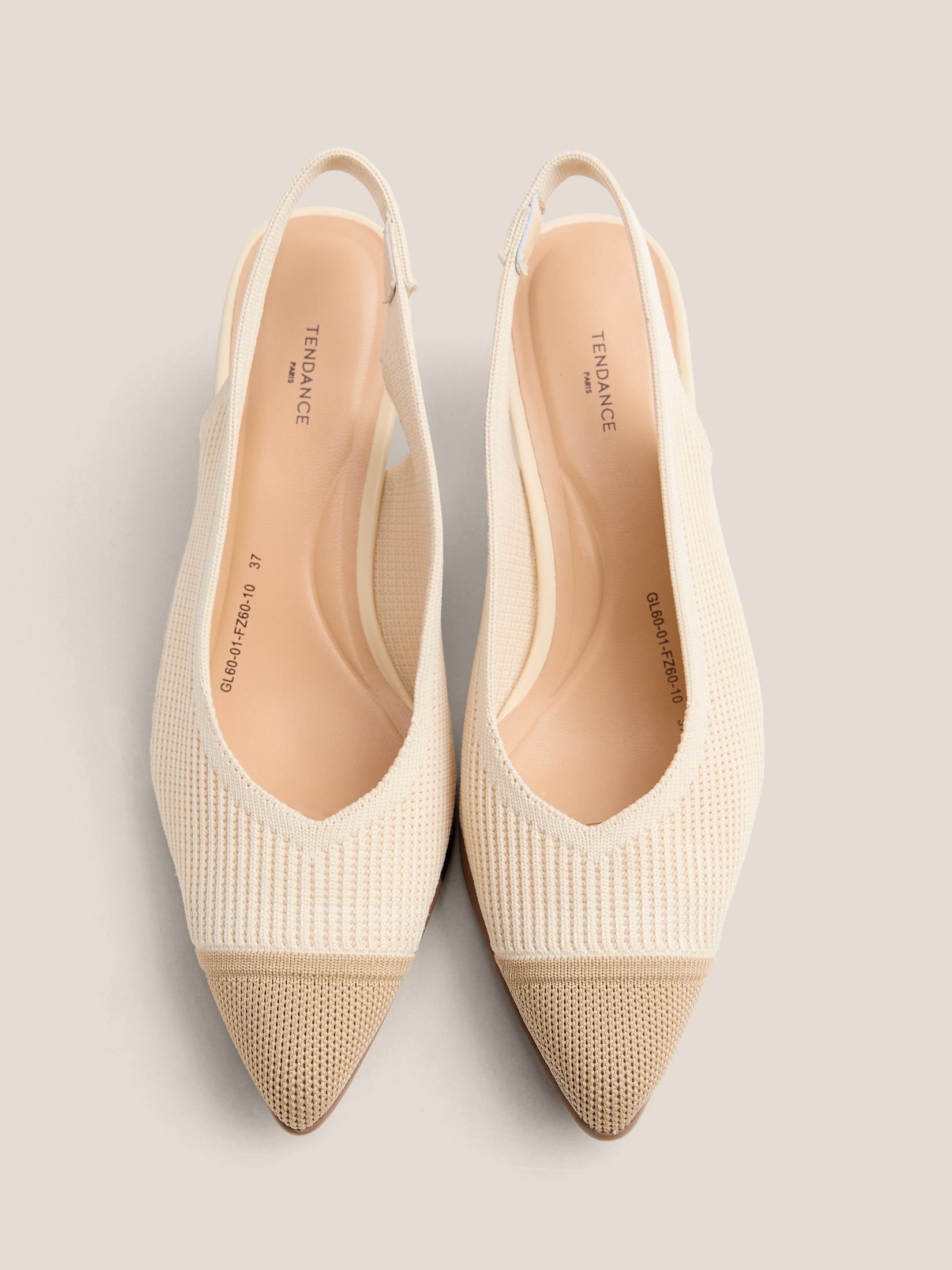 Женские туфли с открытой пяткой (слинг-бэк) TENDANCE 4903506, бежевый