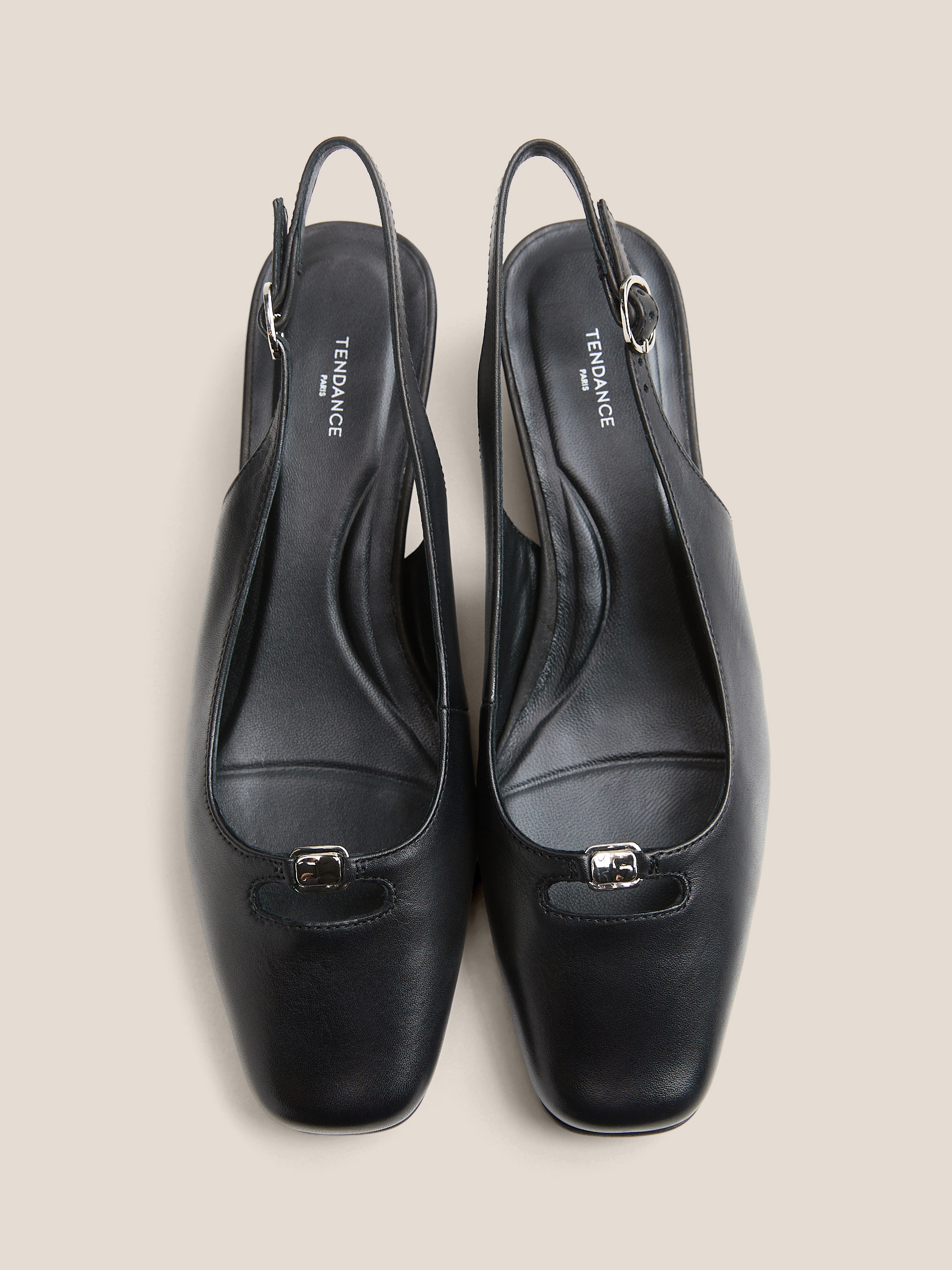 Женские туфли с открытой пяткой (слинг-бэк) TENDANCE 4903702, черный