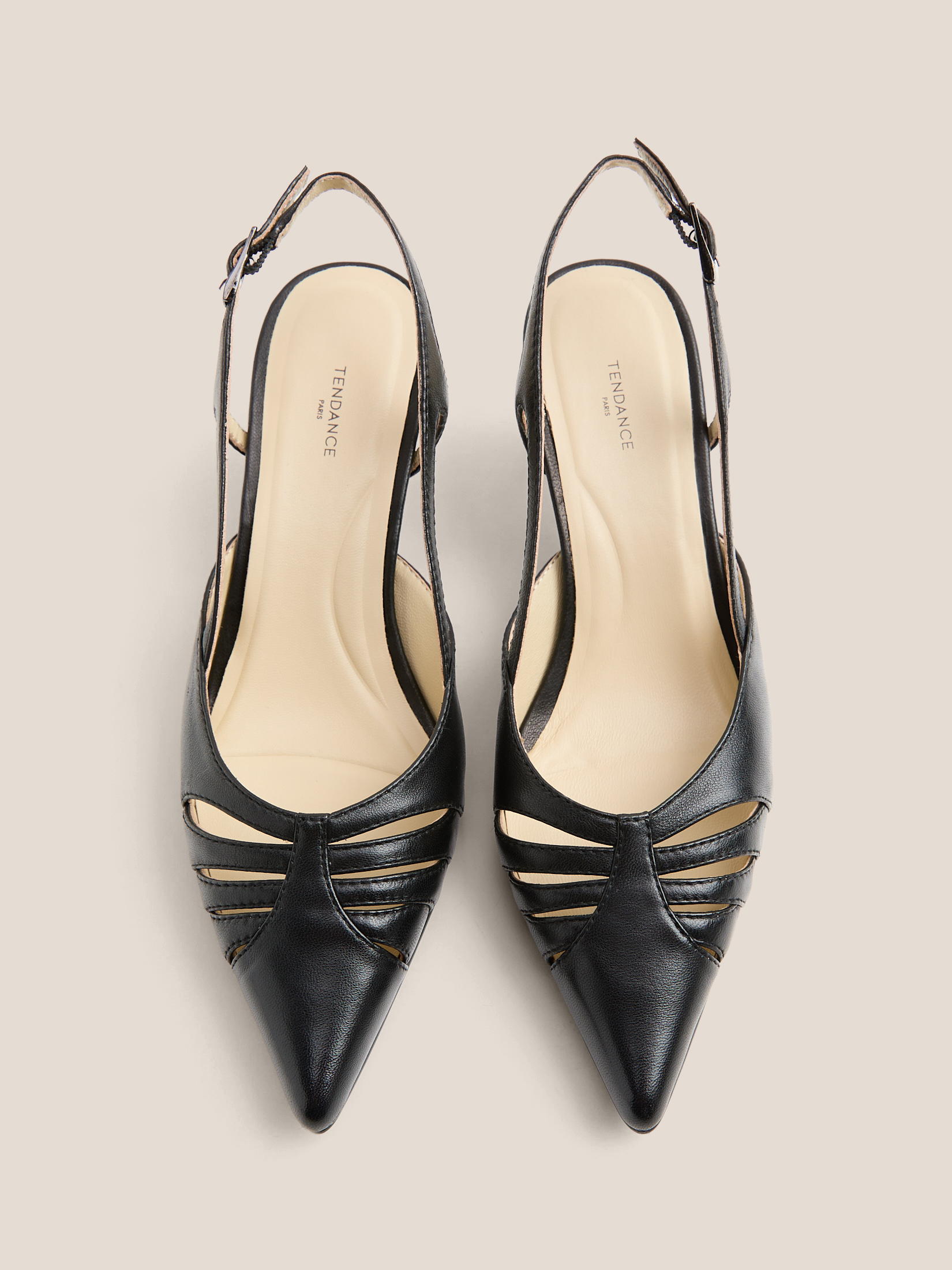 Женские туфли с открытой пяткой (слинг-бэк) TENDANCE 4873183, черный