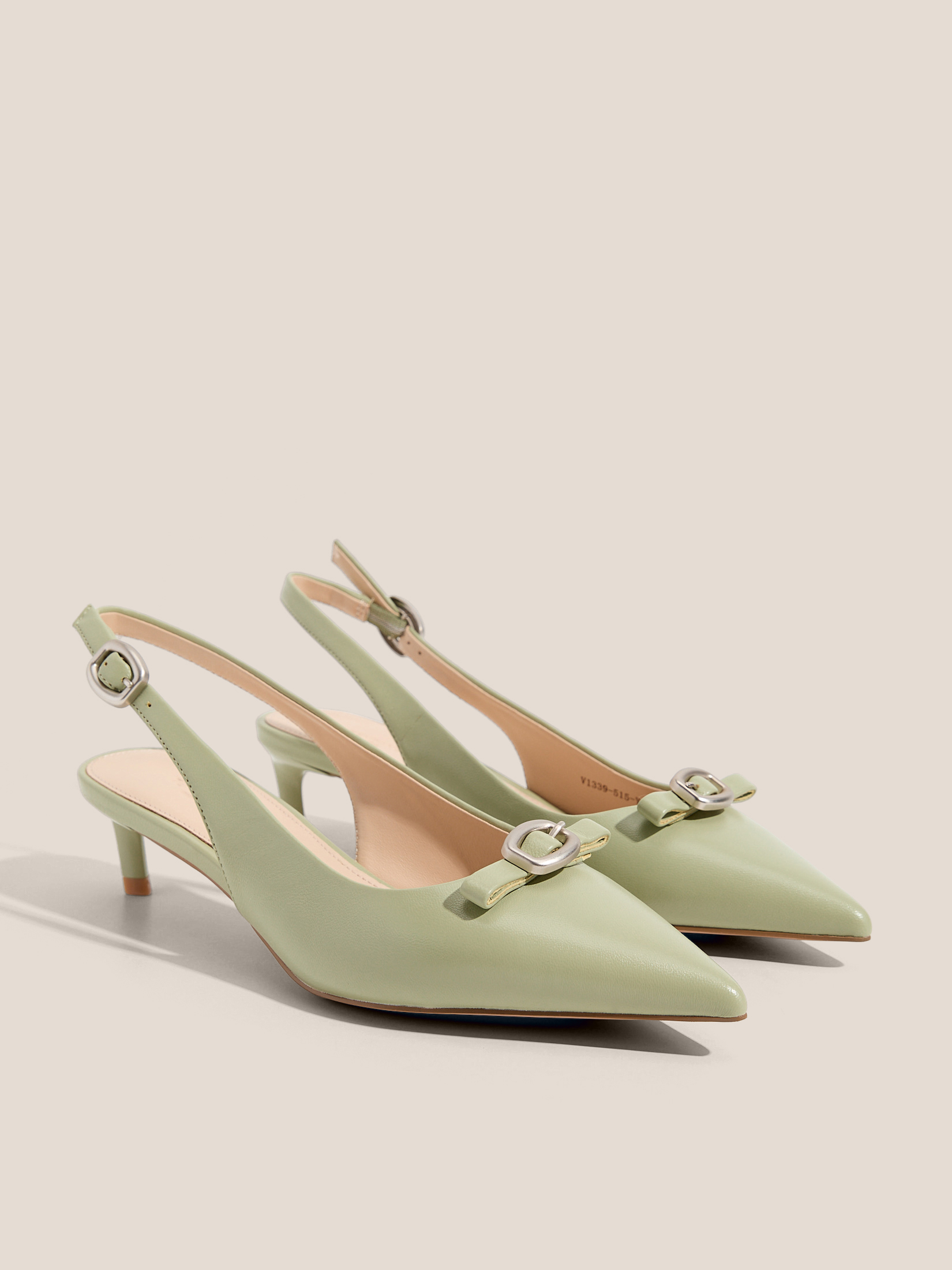 Женские туфли с открытой пяткой (слинг-бэк) TENDANCE 4529337, бежево-зеленый