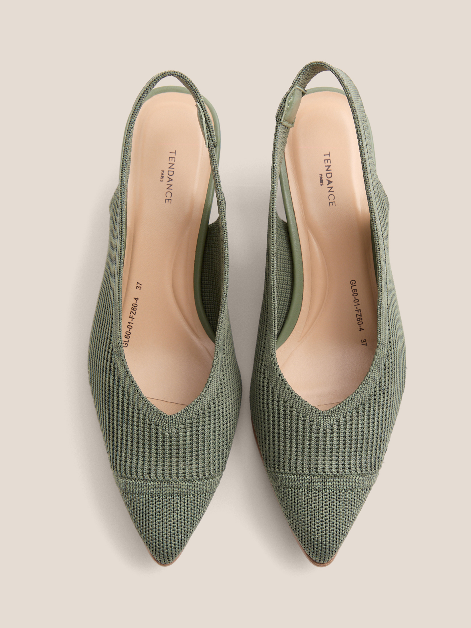Женские туфли с открытой пяткой (слинг-бэк) TENDANCE 4903464, серо-зеленый