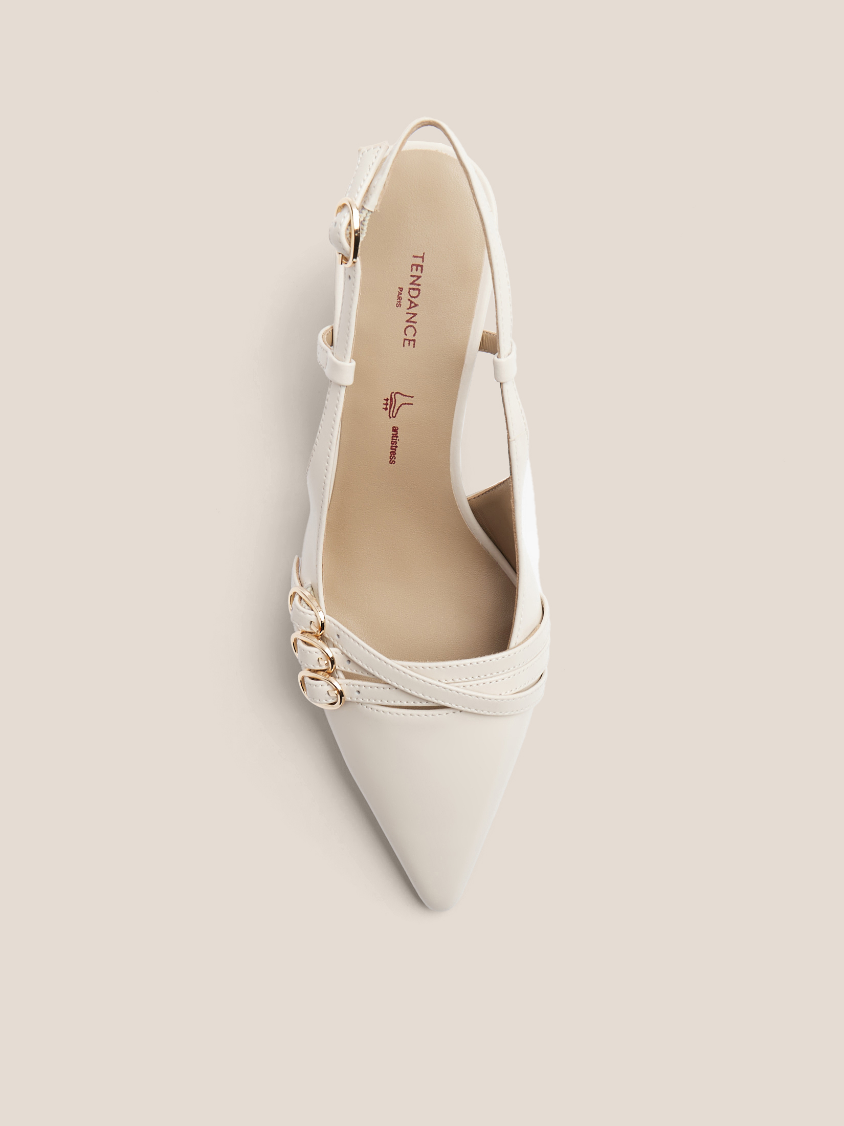 Женские туфли с открытой пяткой (слинг-бэк) TENDANCE 4585216, молочно-белый