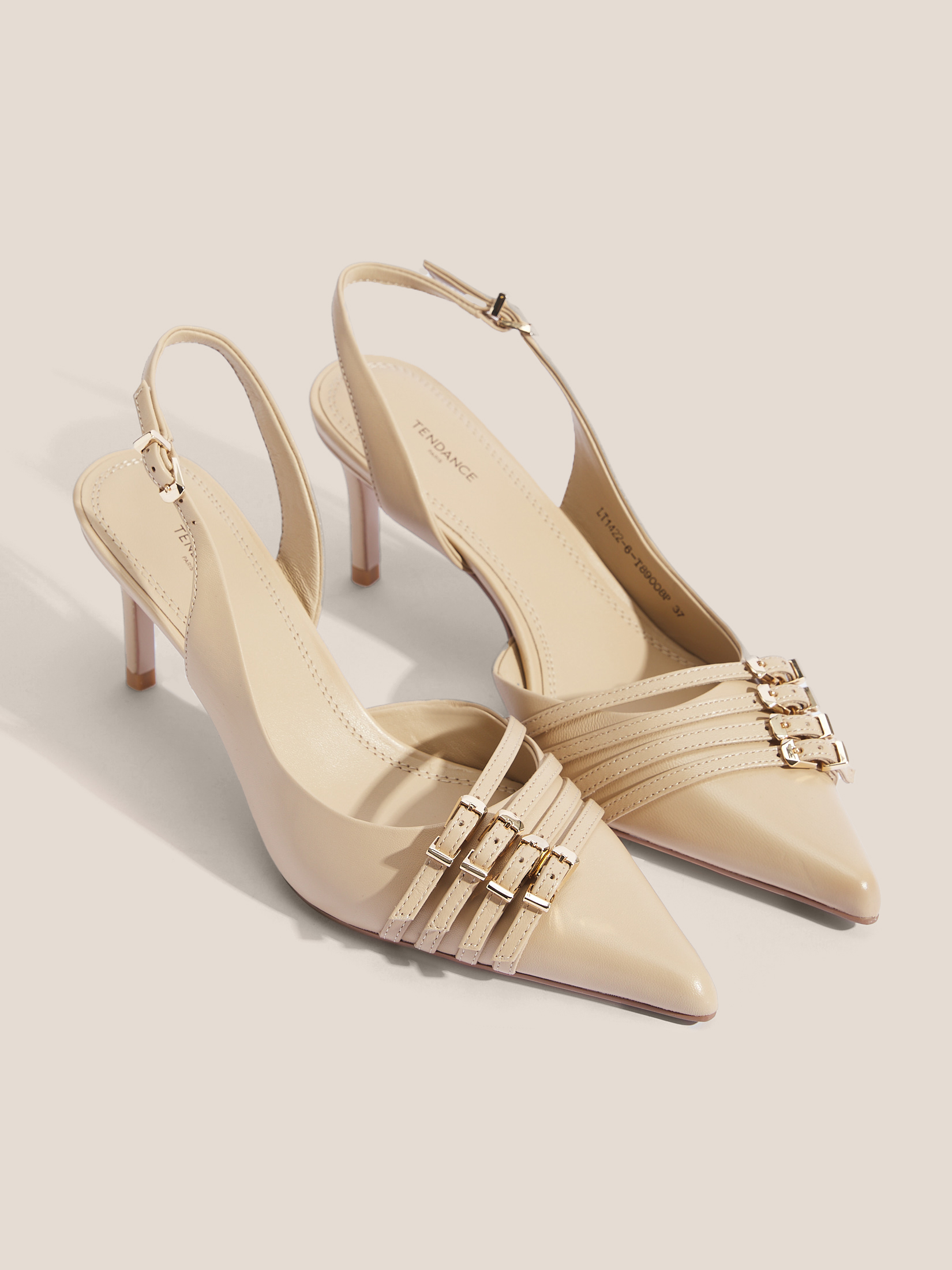 Женские туфли с открытой пяткой (слинг-бэк) TENDANCE 4564674, светло-бежевый