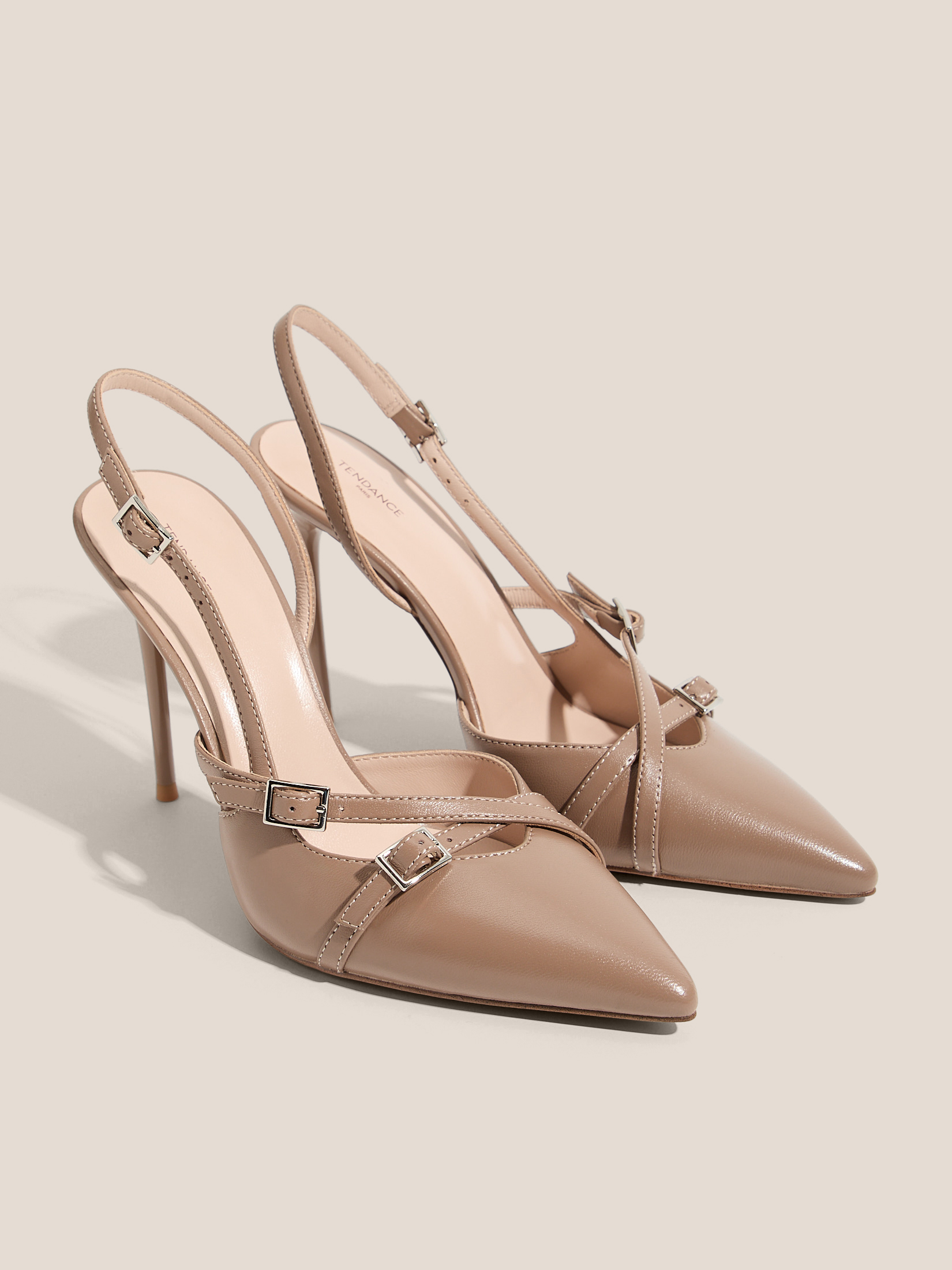 Женские туфли с открытой пяткой (слинг-бэк) TENDANCE 4722724, пыльно-коричневый