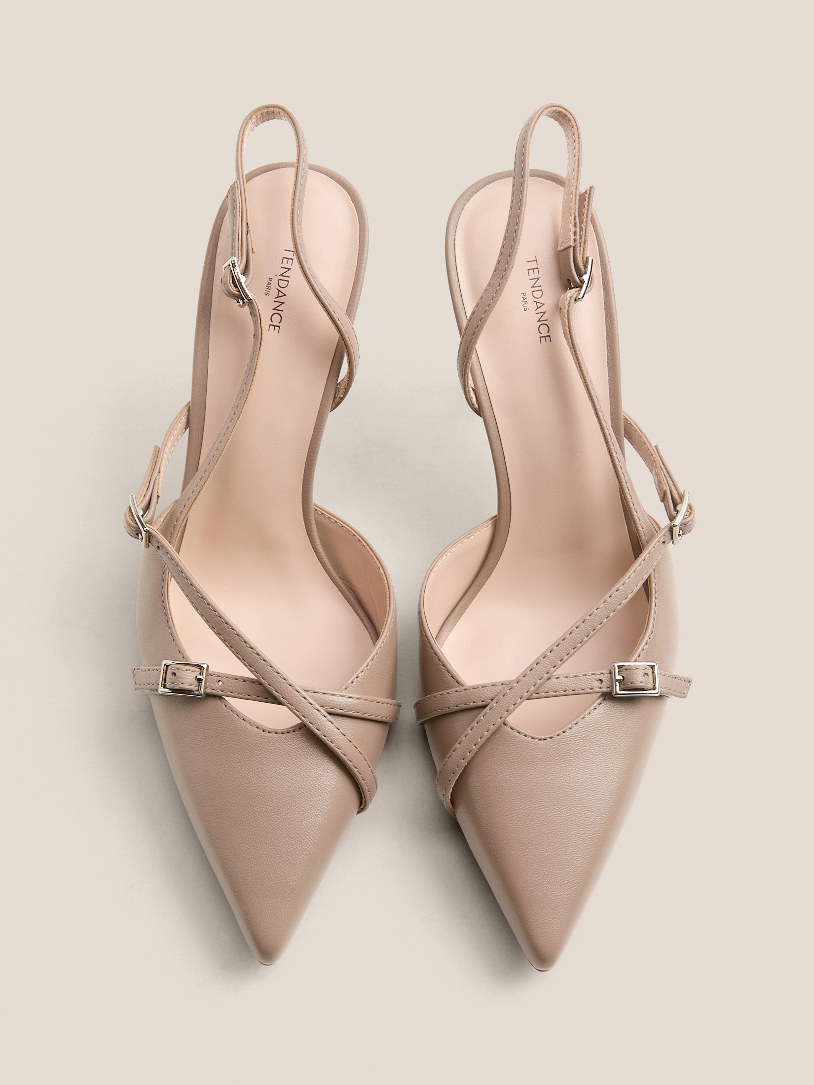 Женские туфли с открытой пяткой (слинг-бэк) TENDANCE 4838900, серовато-коричневый