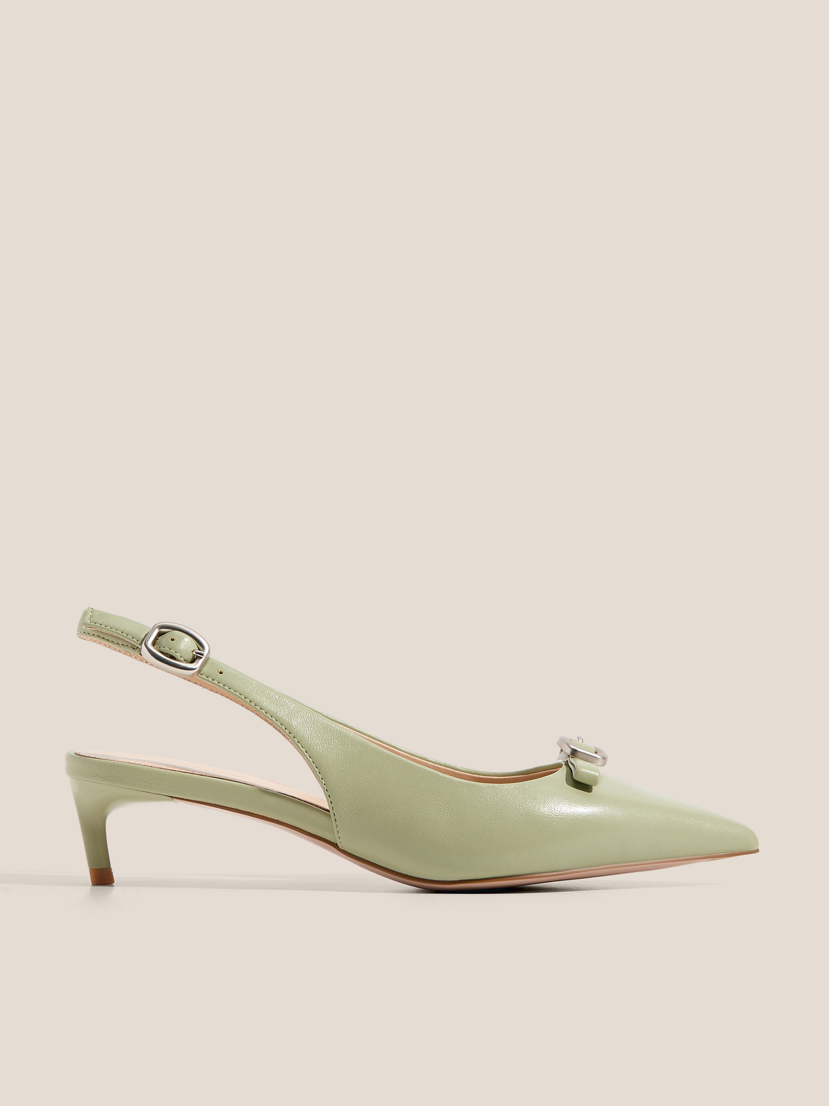 Женские туфли с открытой пяткой (слинг-бэк) TENDANCE 4529337, бежево-зеленый