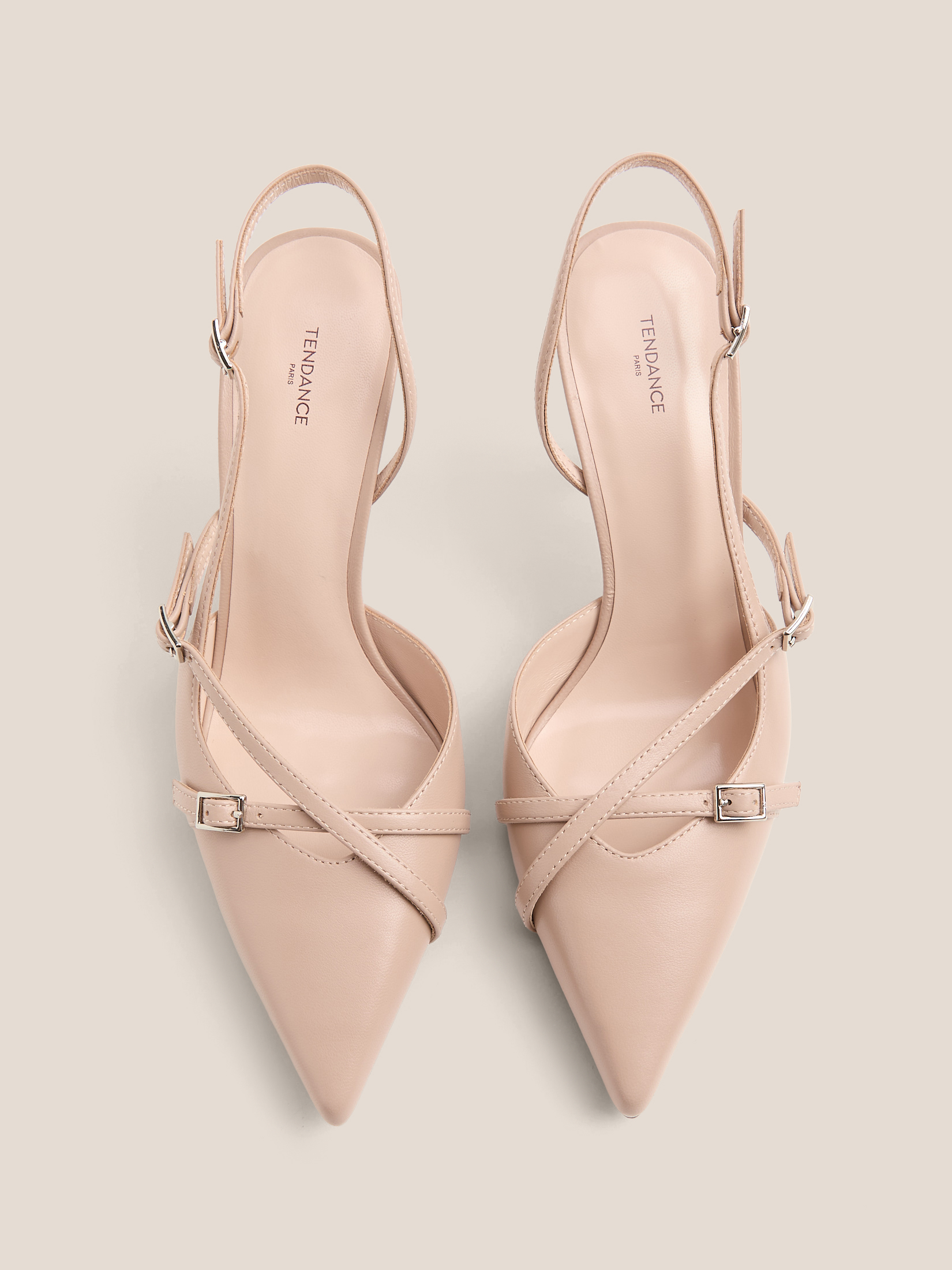 Женские туфли с открытой пяткой (слинг-бэк) TENDANCE 4838908, розовато-бежевый