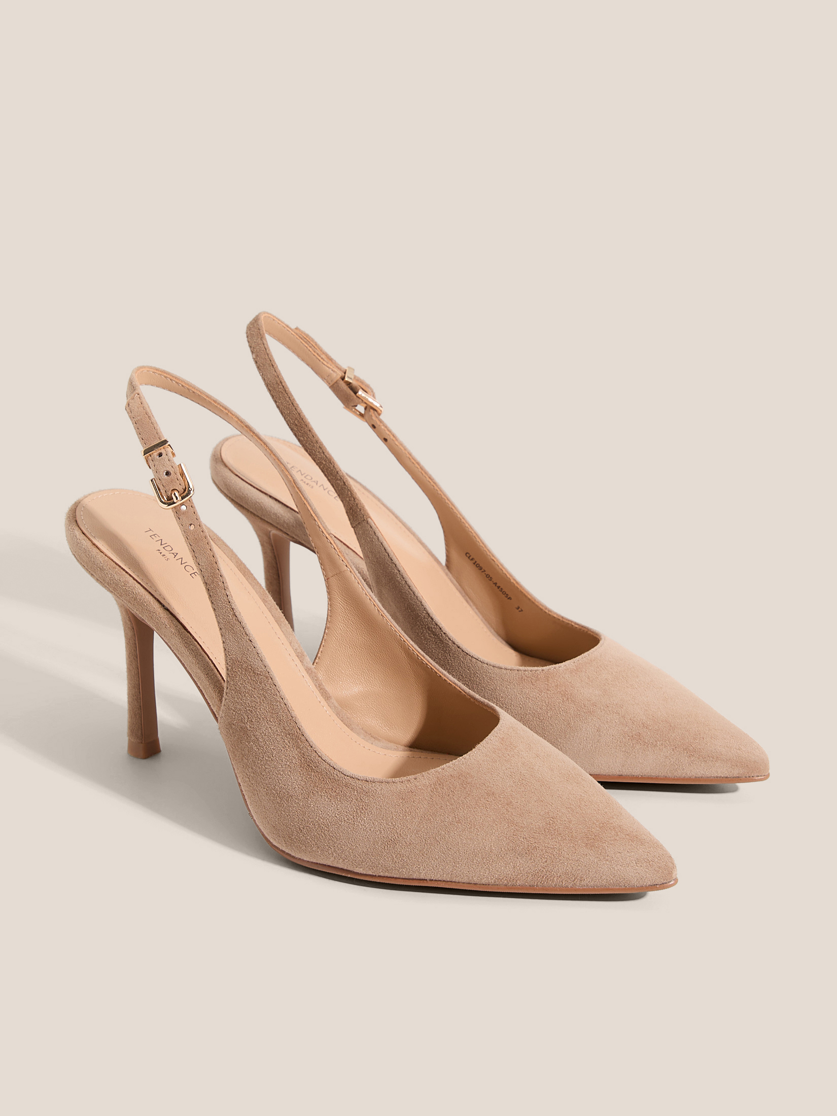 Женские туфли с открытой пяткой (слинг-бэк) TENDANCE 4826033, темно-бежевый