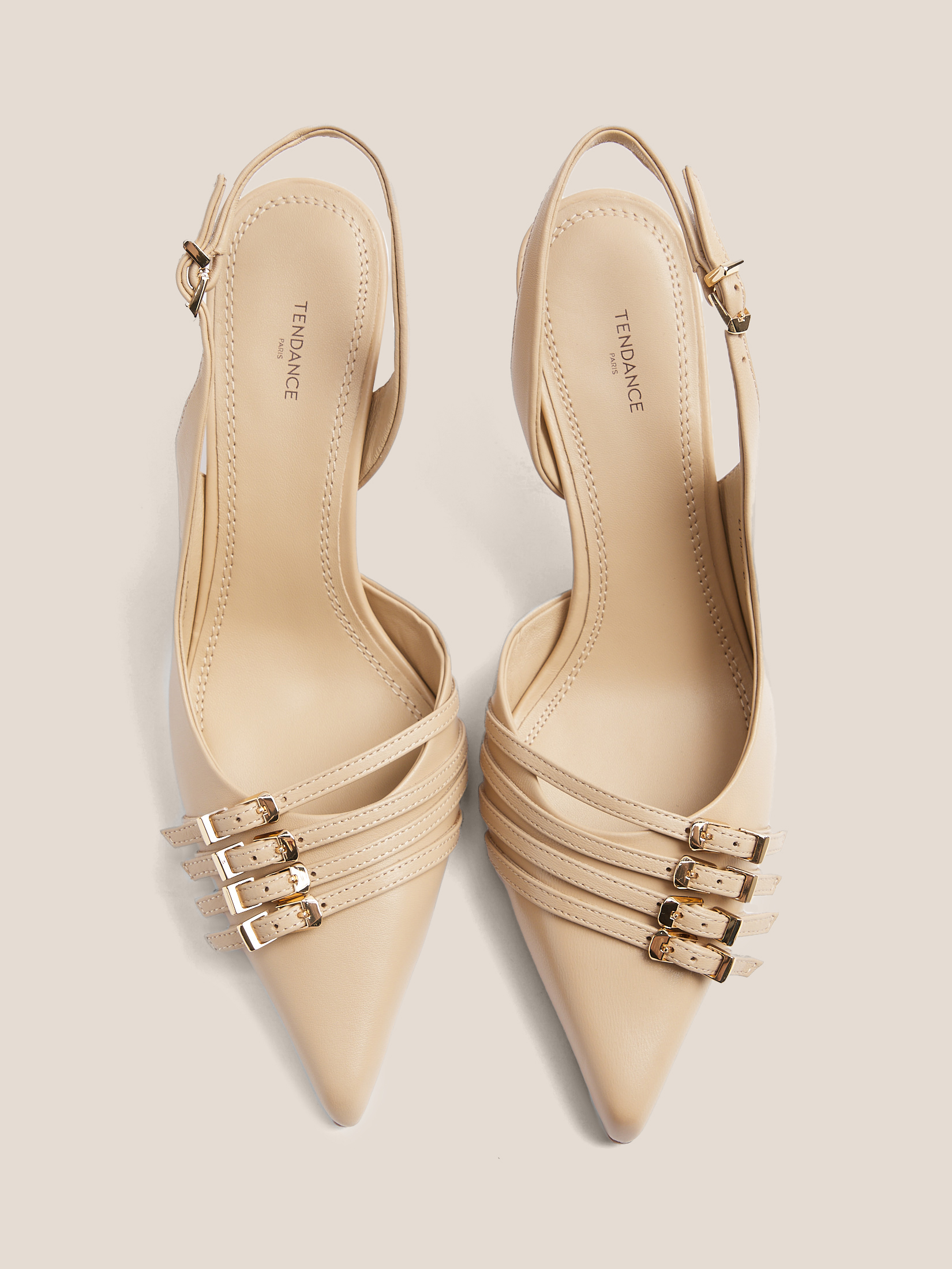 Женские туфли с открытой пяткой (слинг-бэк) TENDANCE 4564674, светло-бежевый