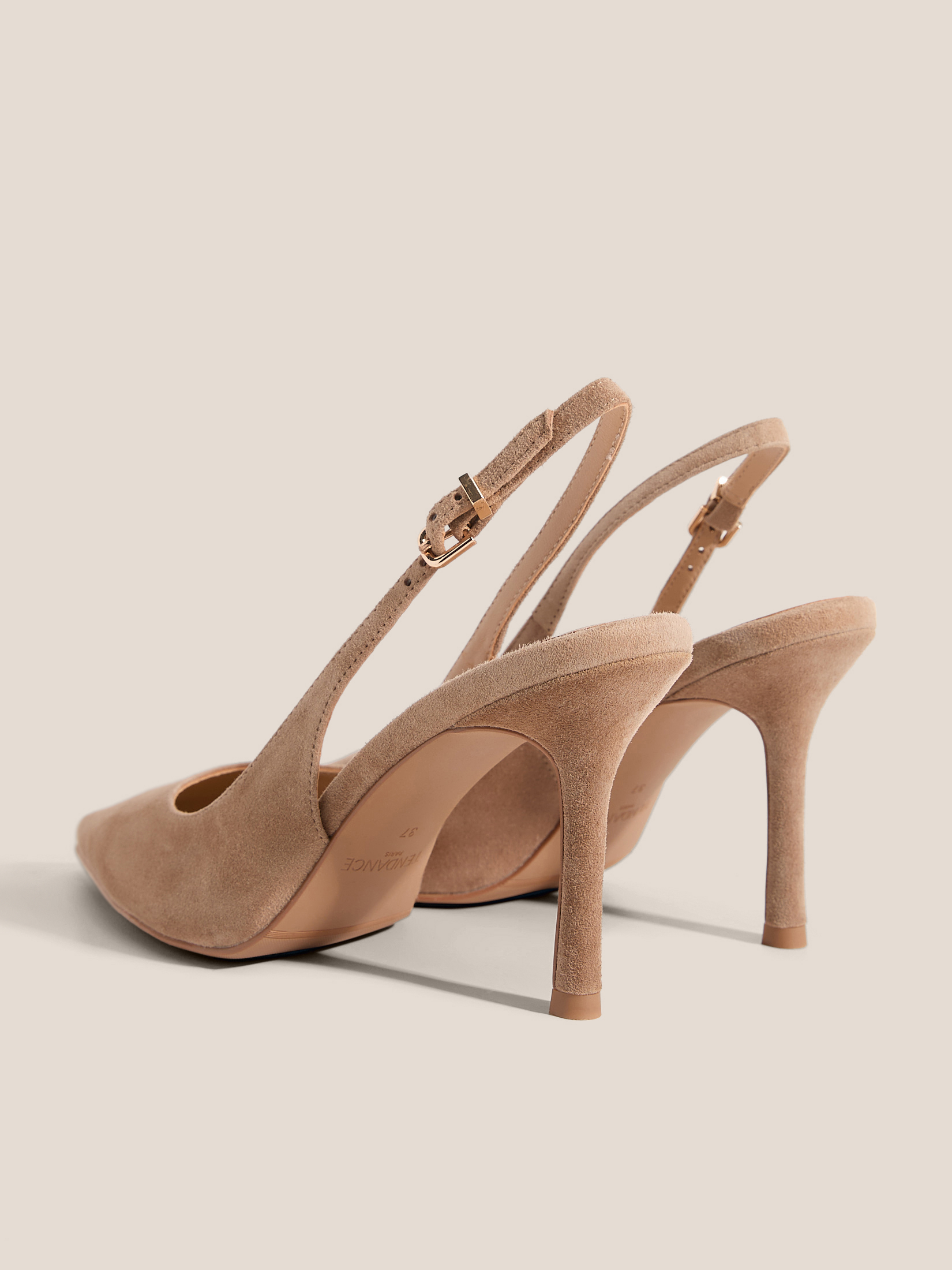 Женские туфли с открытой пяткой (слинг-бэк) TENDANCE 4826033, темно-бежевый