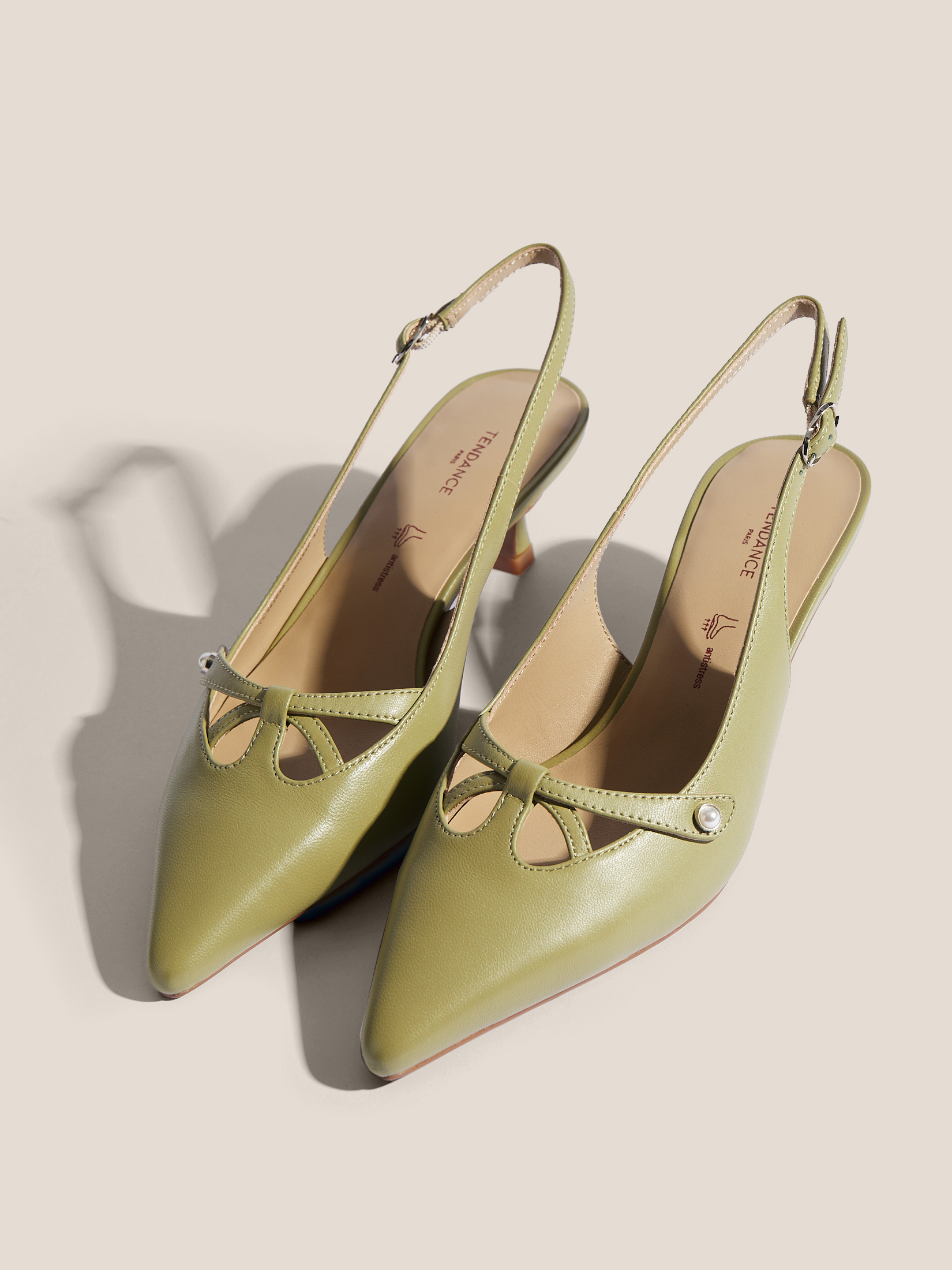 Женские туфли с открытой пяткой (слинг-бэк) TENDANCE 4585249, светло-зеленый