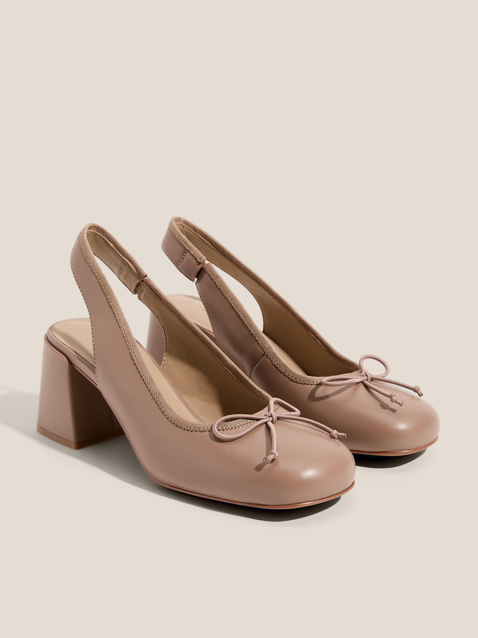 Женские туфли с открытой пяткой (слинг-бэк) TENDANCE 4570250, темно-бежевый