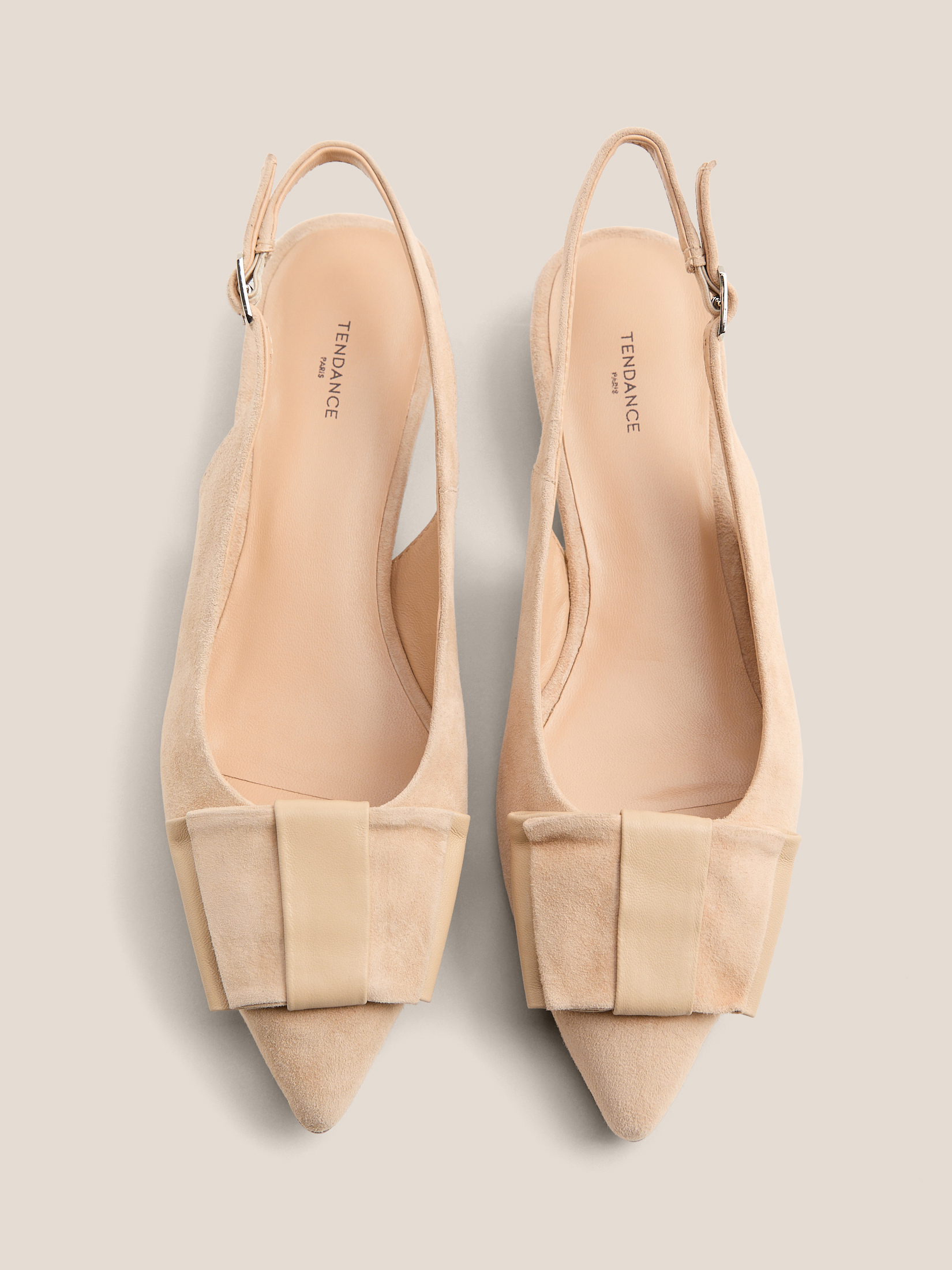 Женские туфли с открытой пяткой (слинг-бэк) TENDANCE 4903608, серо-бежевый