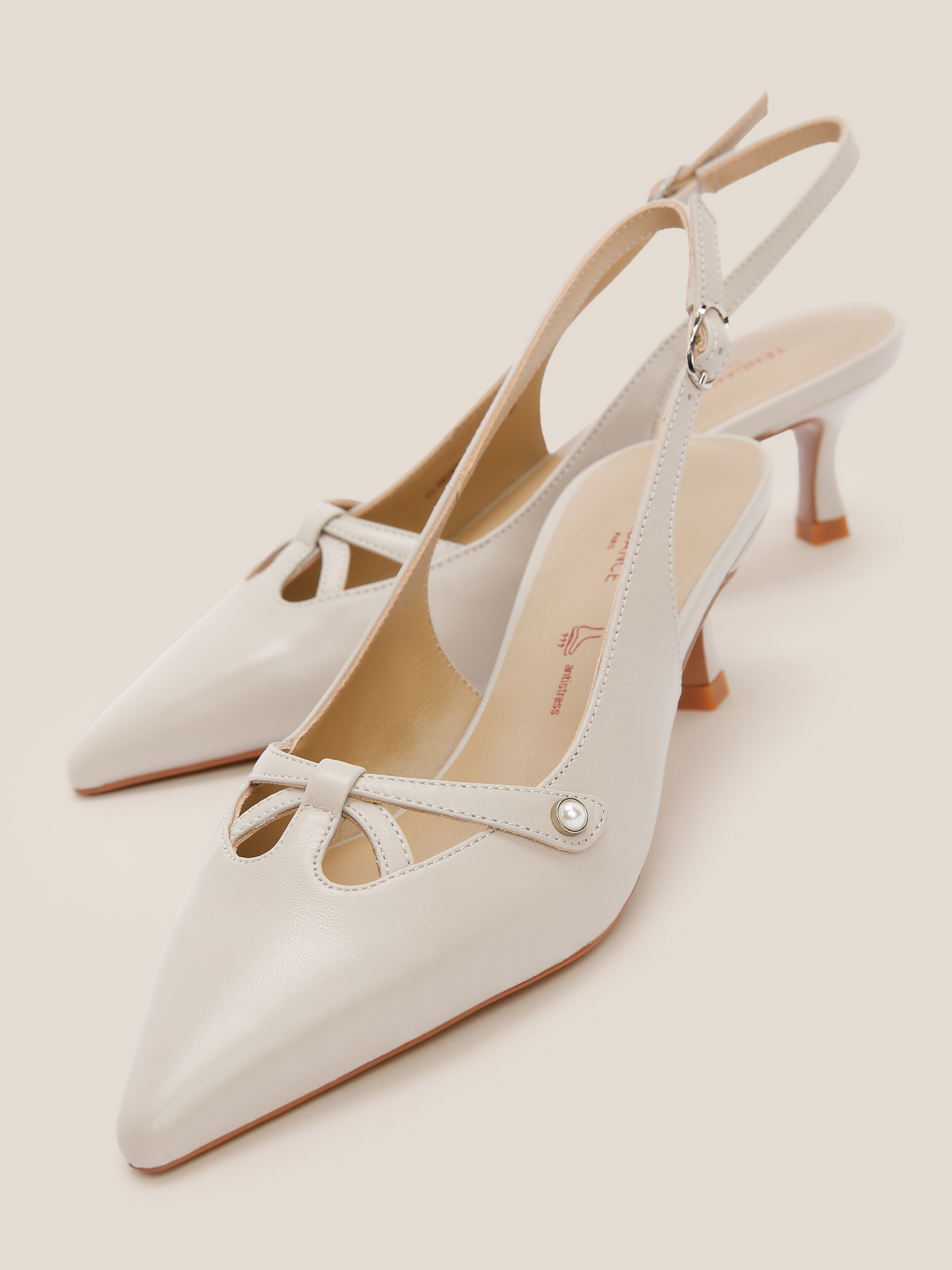 Женские туфли с открытой пяткой (слинг-бэк) TENDANCE 4585297, бежевато-серый