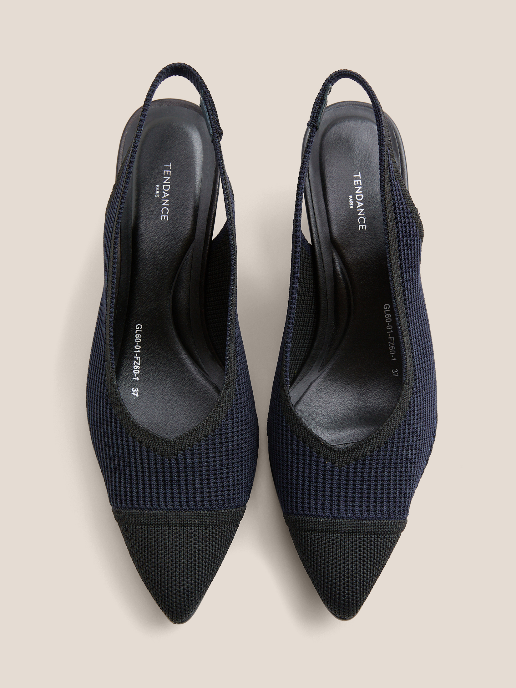 Женские туфли с открытой пяткой (слинг-бэк) TENDANCE 4903437, темно-синий