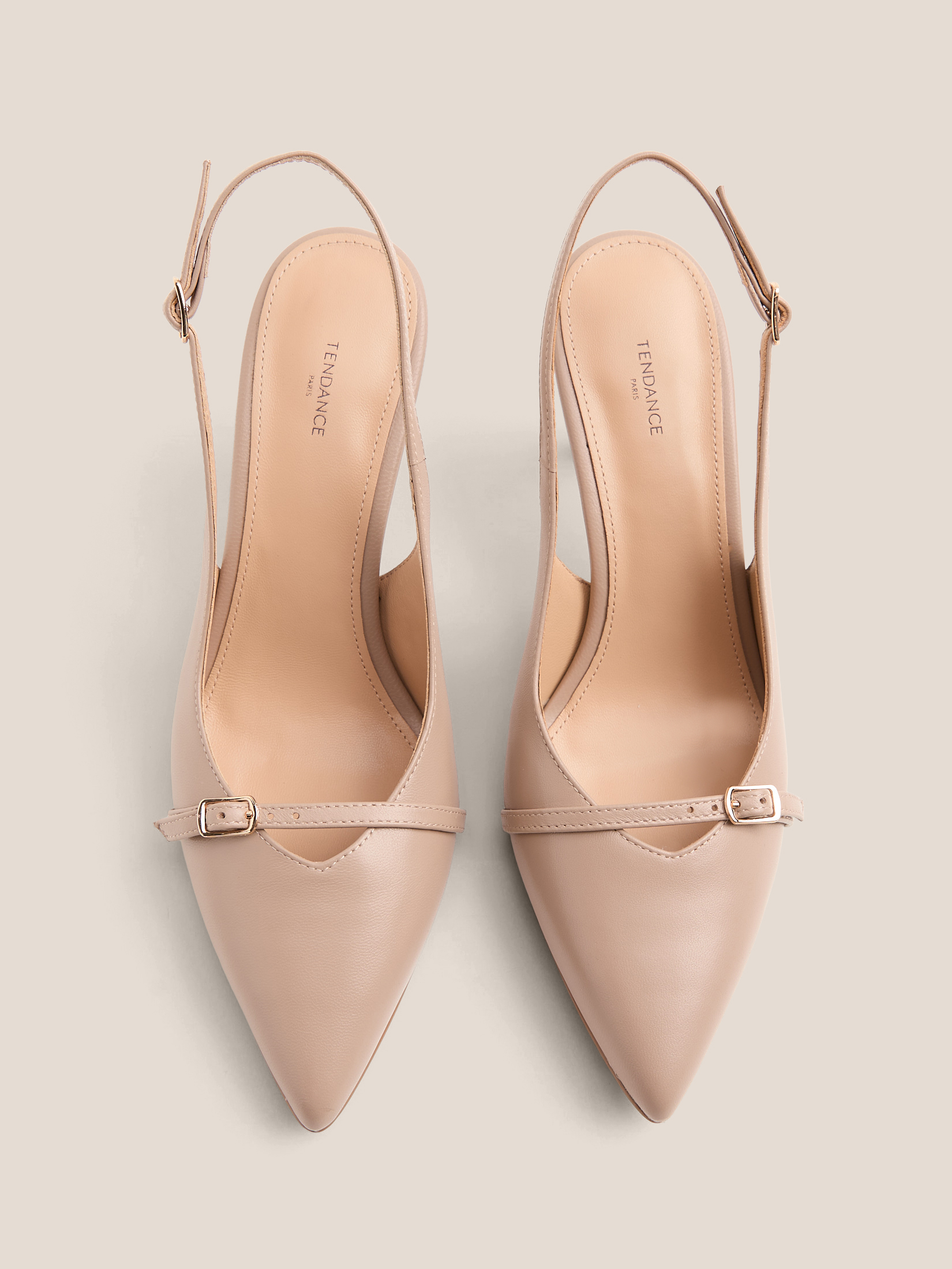Женские туфли с открытой пяткой (слинг-бэк) TENDANCE 4825828, розовато-бежевый