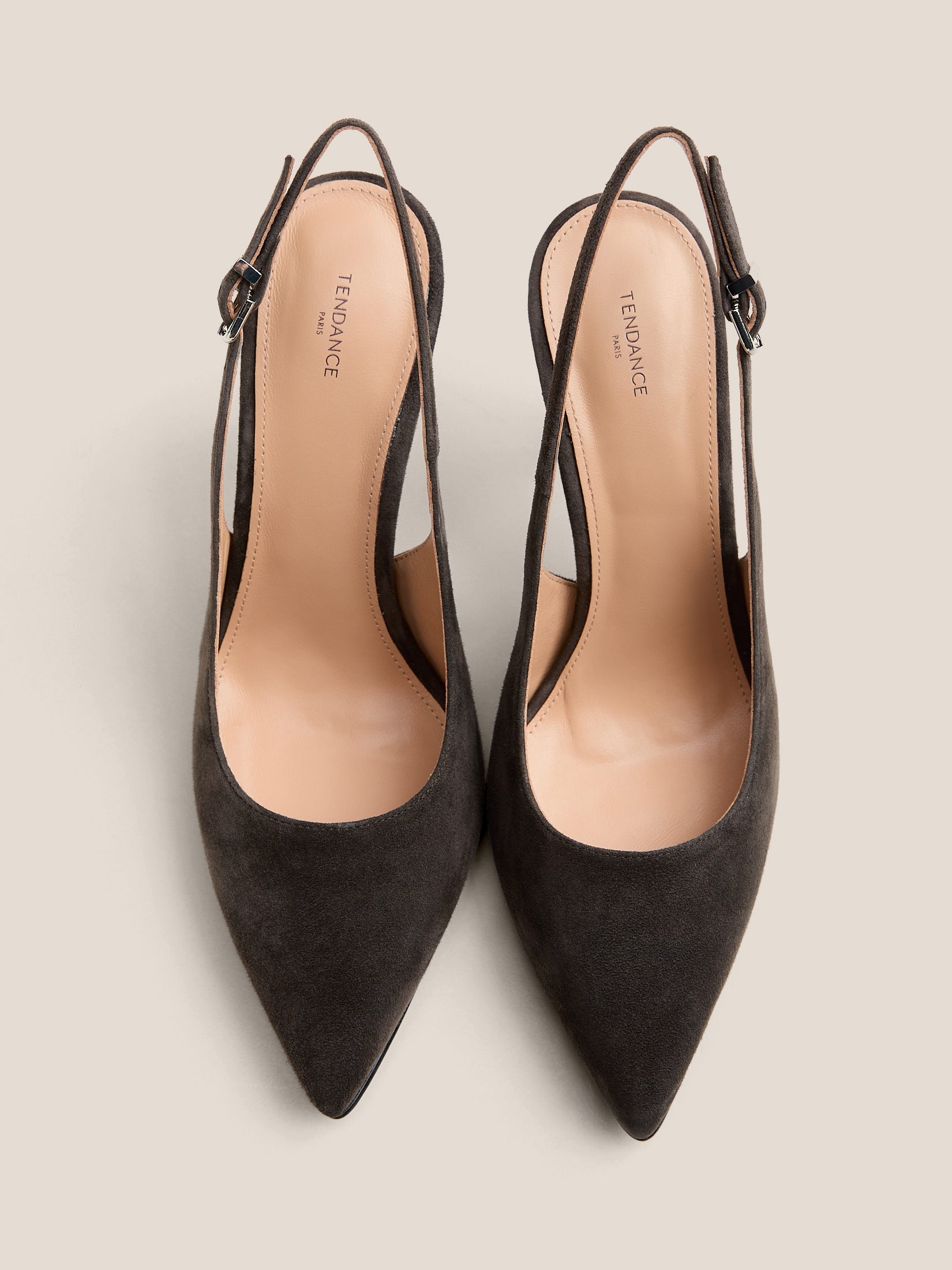 Женские туфли с открытой пяткой (слинг-бэк) TENDANCE 4826081, серовато-коричневый